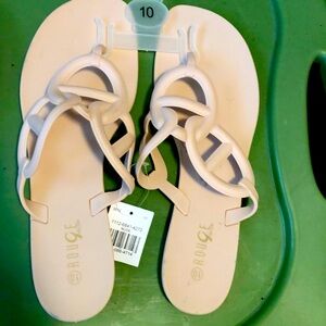 Rouge Helium Flip Flop Thong Sandal NWT Nude